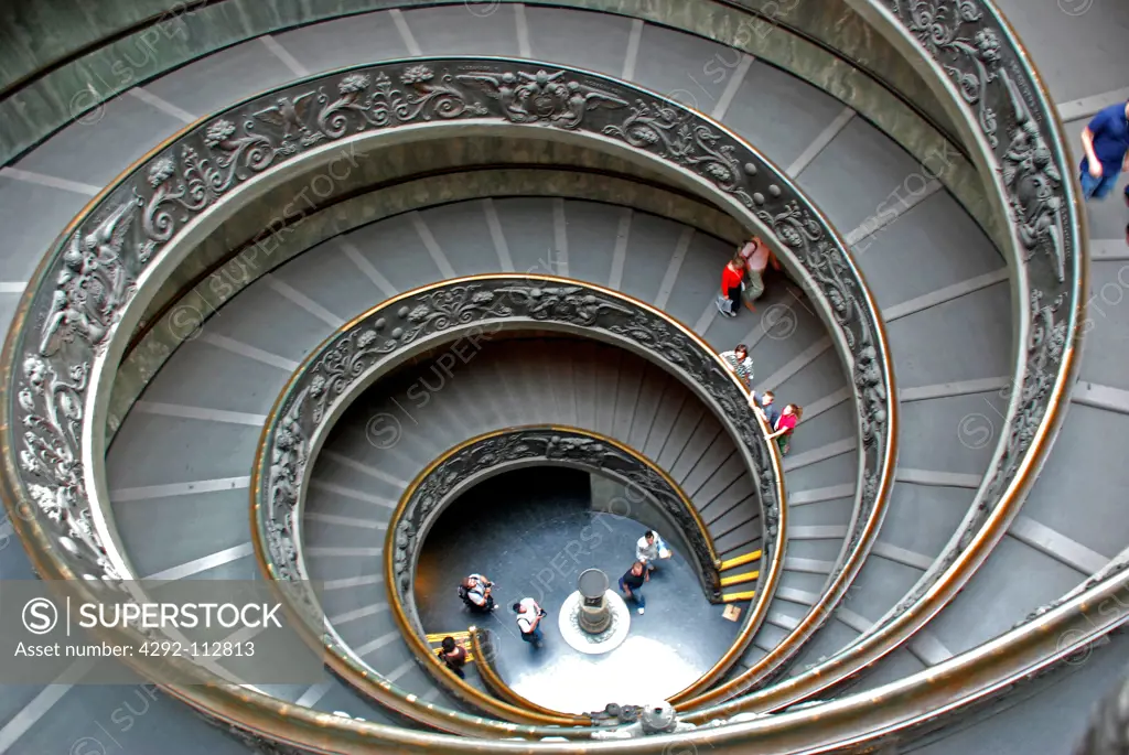 Italy, Lazio, Rome, Vatican, Vatican Museum Spiral Staircase.