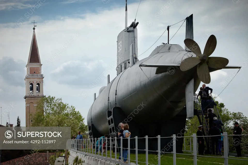 Italy, Veneto, Venice, submarine in the Arsenale