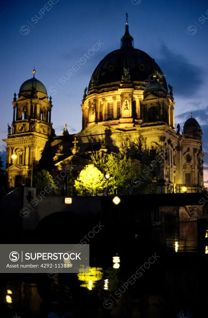 Germany, Berlin, the Berliner Dom at night