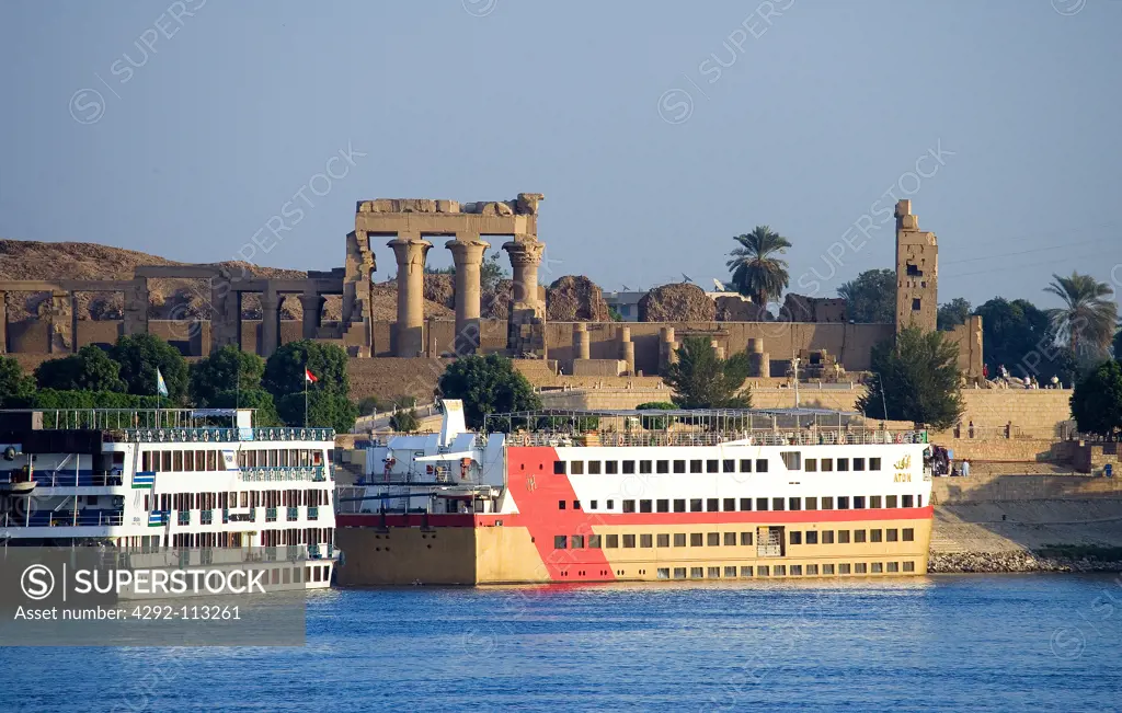 Africa, Egypt, the Nile river and Kom Ombo temple
