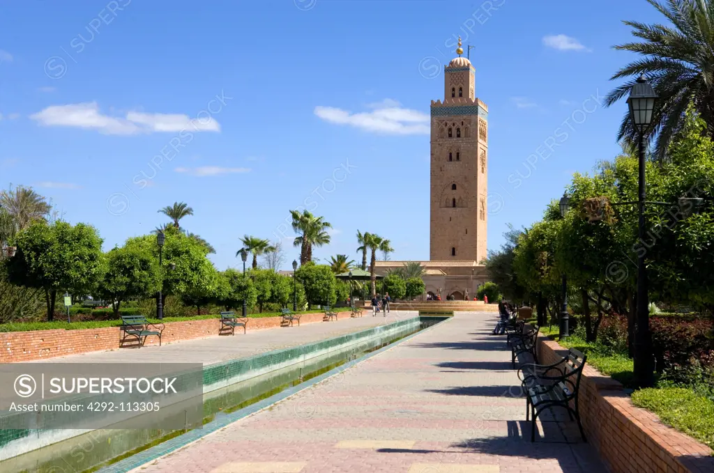 Africa, Morocco, Marrakech, the Koutoubia mosque
