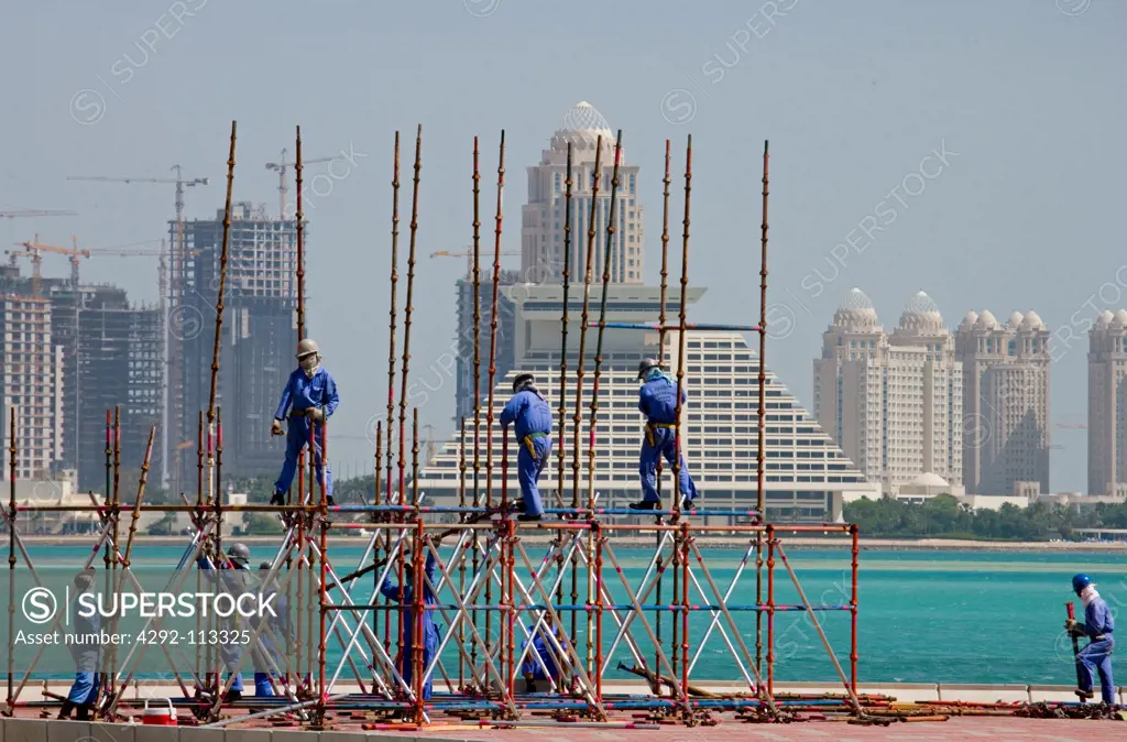 Qatar, Doha, construction site