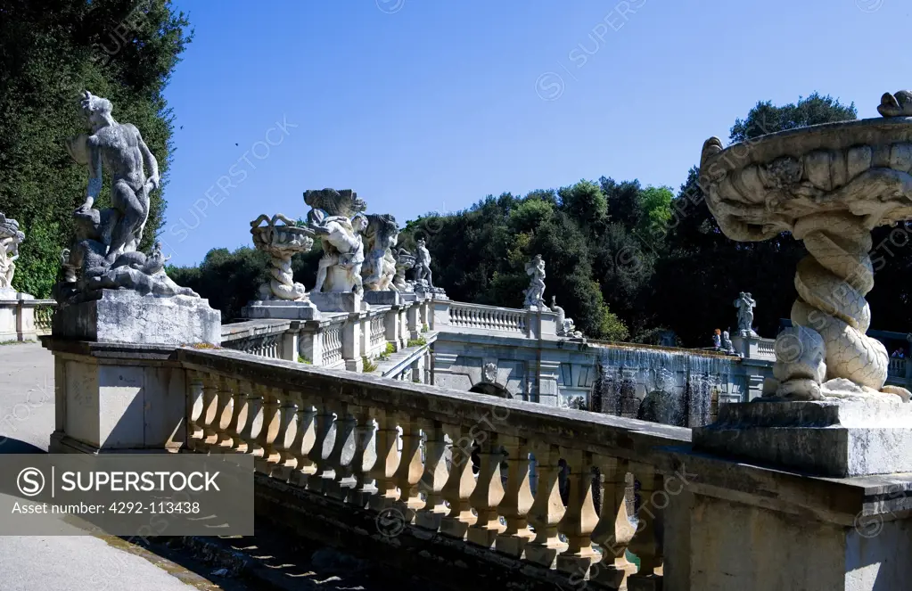 Italy, Campania, Caserta, the Royal Palace and gardens, the fountain