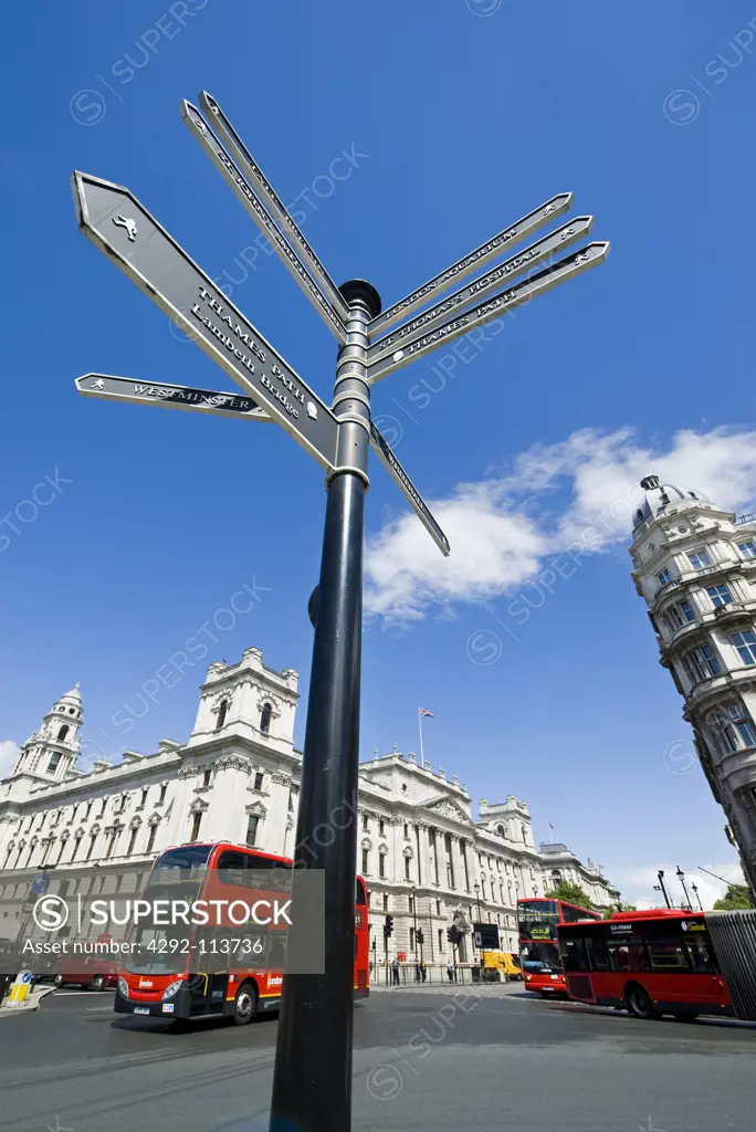England, London tourist signpost