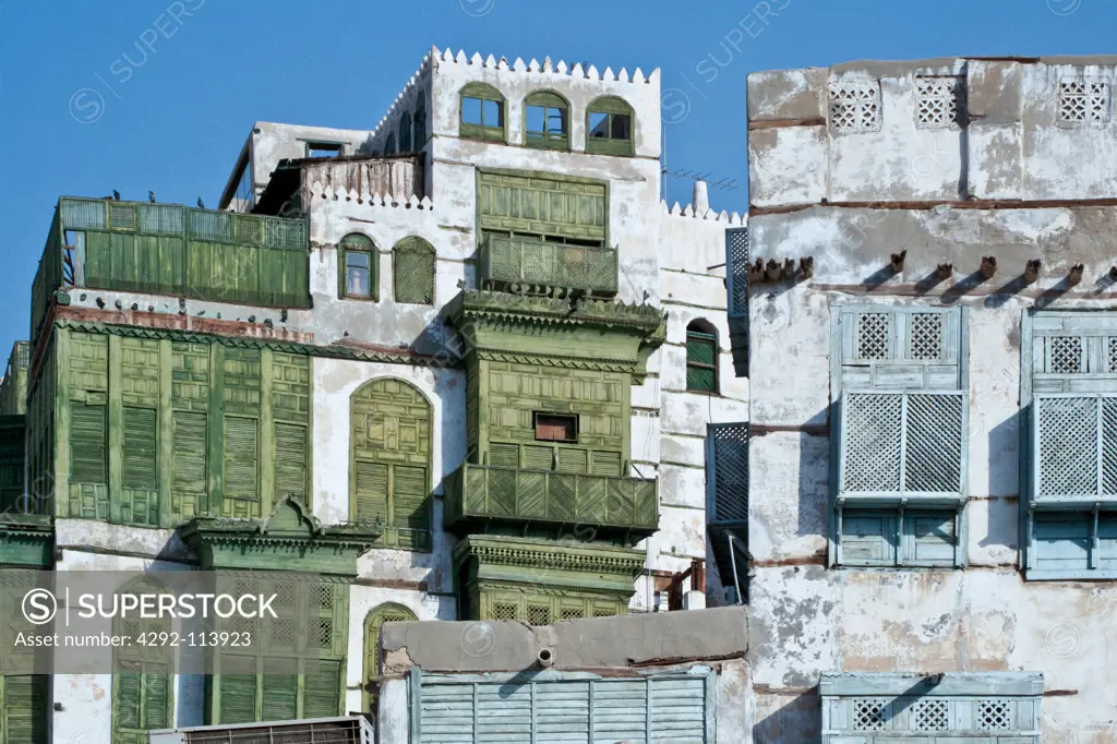 Saudi Arabia, Jeddah, houses in the Al Balad district