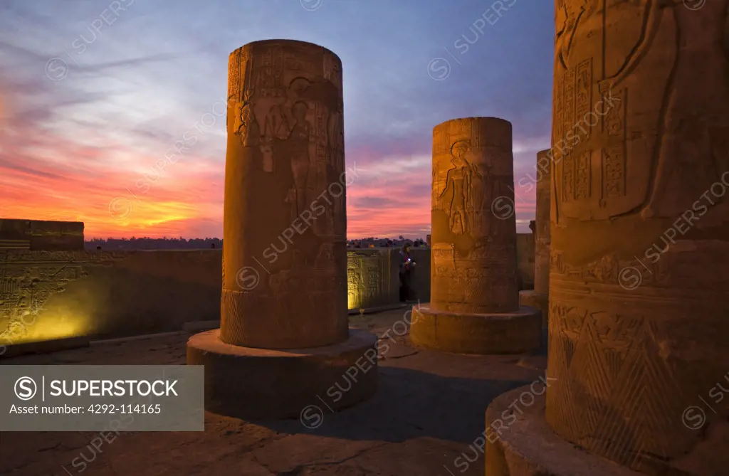 Africa, Egypt, Kom Ombo temple at dusk
