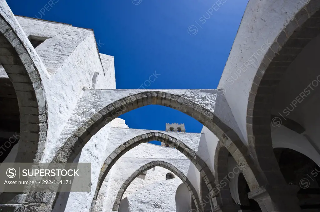 Greece, Patmos, Dodecanese Islands, Agios Joannis Theologos Monastery