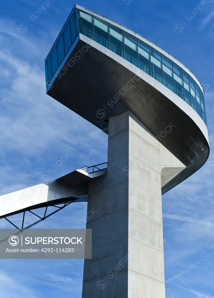 Austria, Innsbruck, the tower of the Bergisel ski jumping stadium