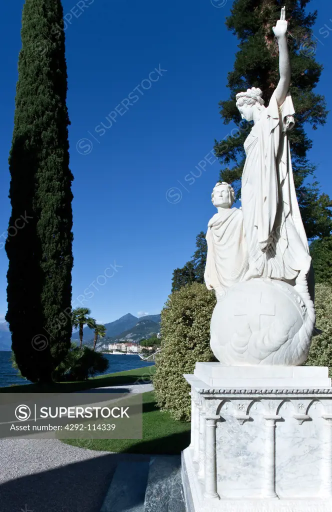 Italy, Lombardy, Como Lake, sculpture in the Villa Melzi garden