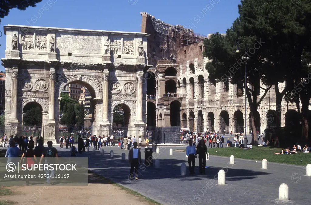 Italy, Lazio, Rome, The Forum, Arch of Septimius Severus