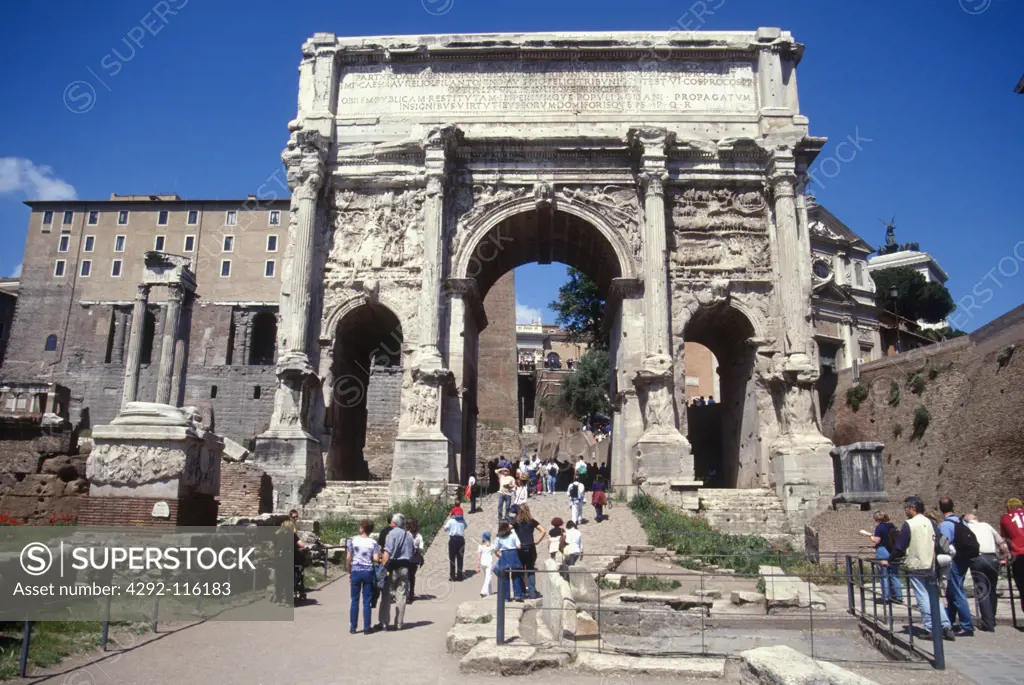 Italy, Lazio, Rome, The Forum, Arch of Septimius Severus