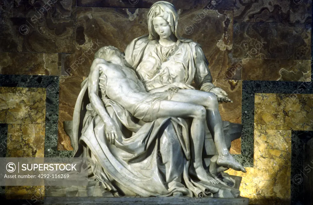 Italy, Lazio, Vatican, the Pietà of Michelangelo, interiors of Saint Peter's basilica
