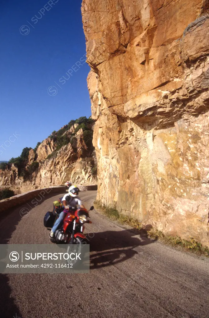 Motorcycle on winding road