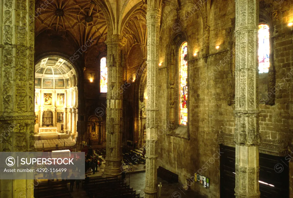Portugal, Belem, Jeronimos Monastery, the interiors