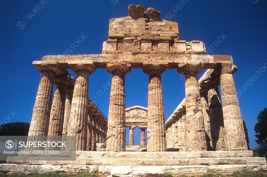Italy, Campania, Paestum, tempio di Atena