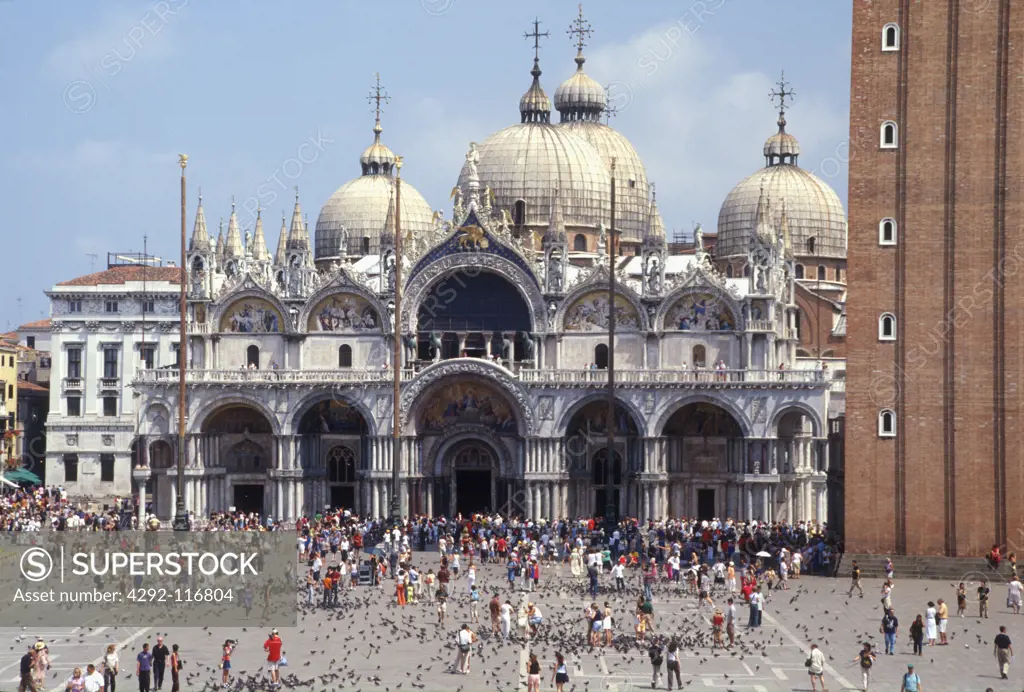 Italy, Veneto, Venice. Saint Mark's Square and cathedral