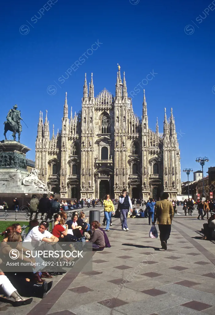 Italy, Lombardy, Milan, Duomo Square, the Duomo.