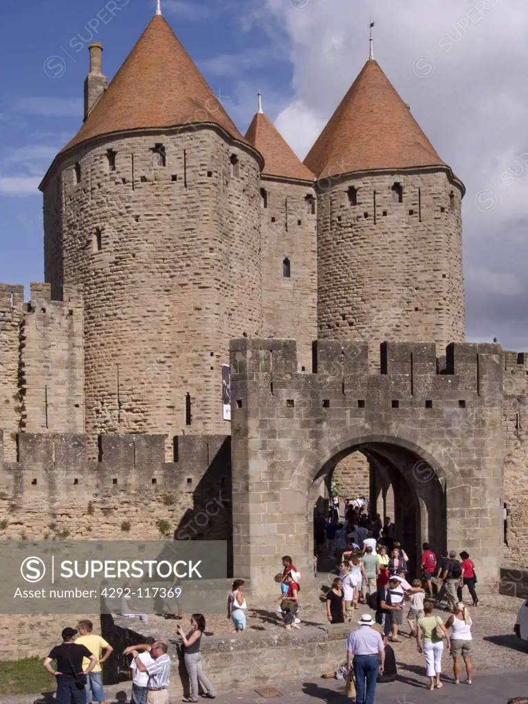 France, Languedoc-Roussillon, Carcassonne, Fortress.