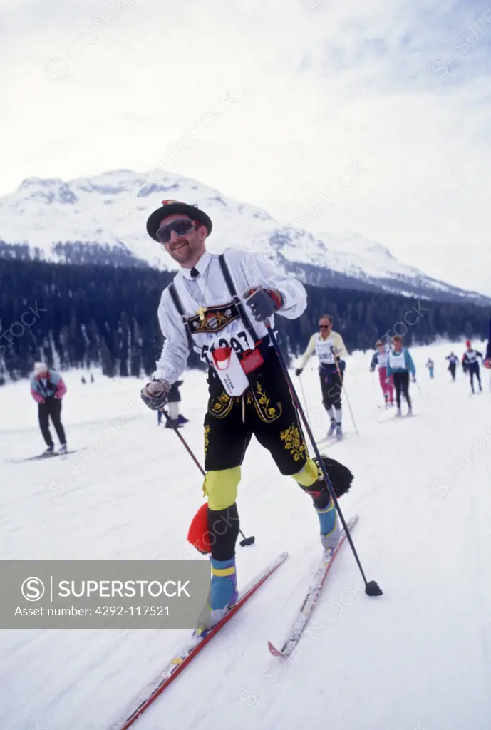 Europe, Switzerland, Saint Moritz, cross country skiing competition