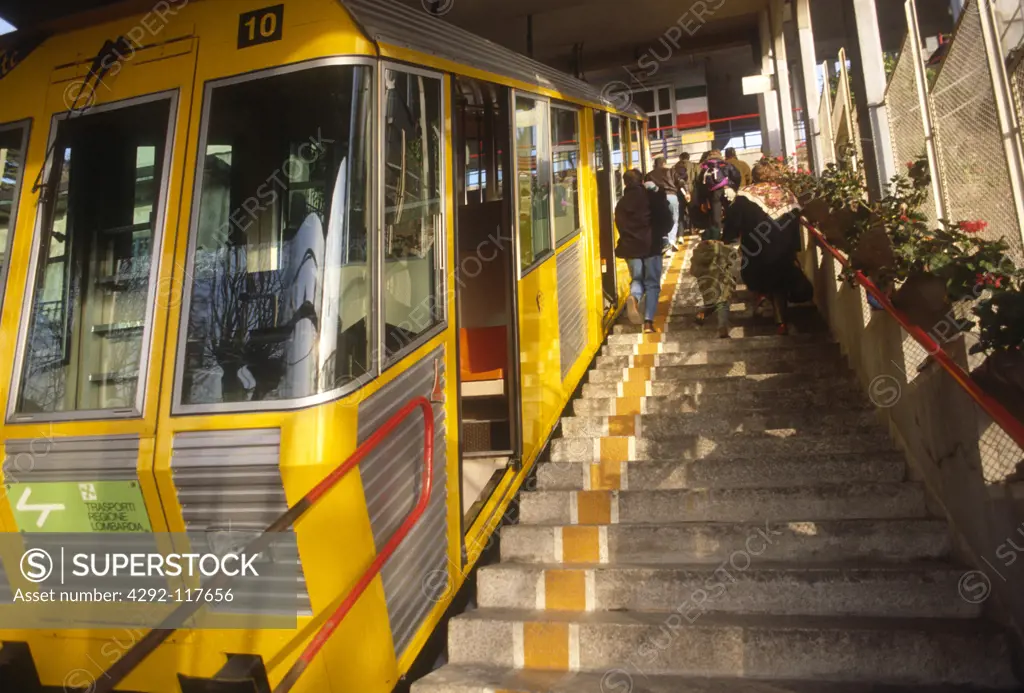 Italy, Lombardy, Como, the cablecar station to Brunate