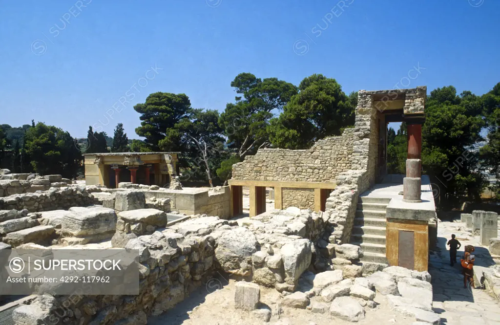 Greece, Crete, Knossos Ruins.