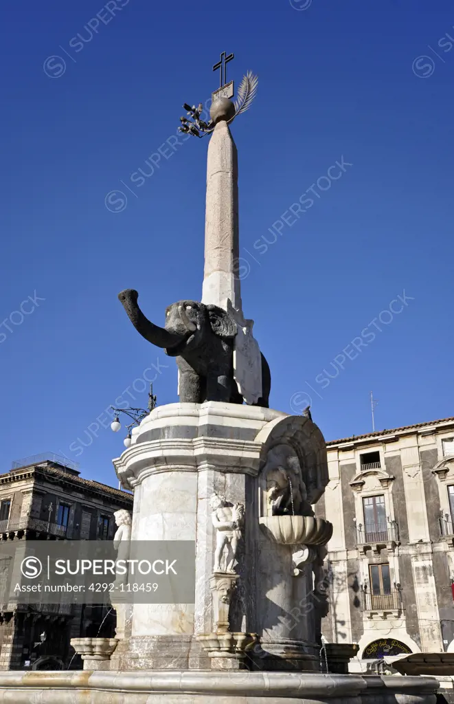 Italy, Sicily, Catania, the elephant monument