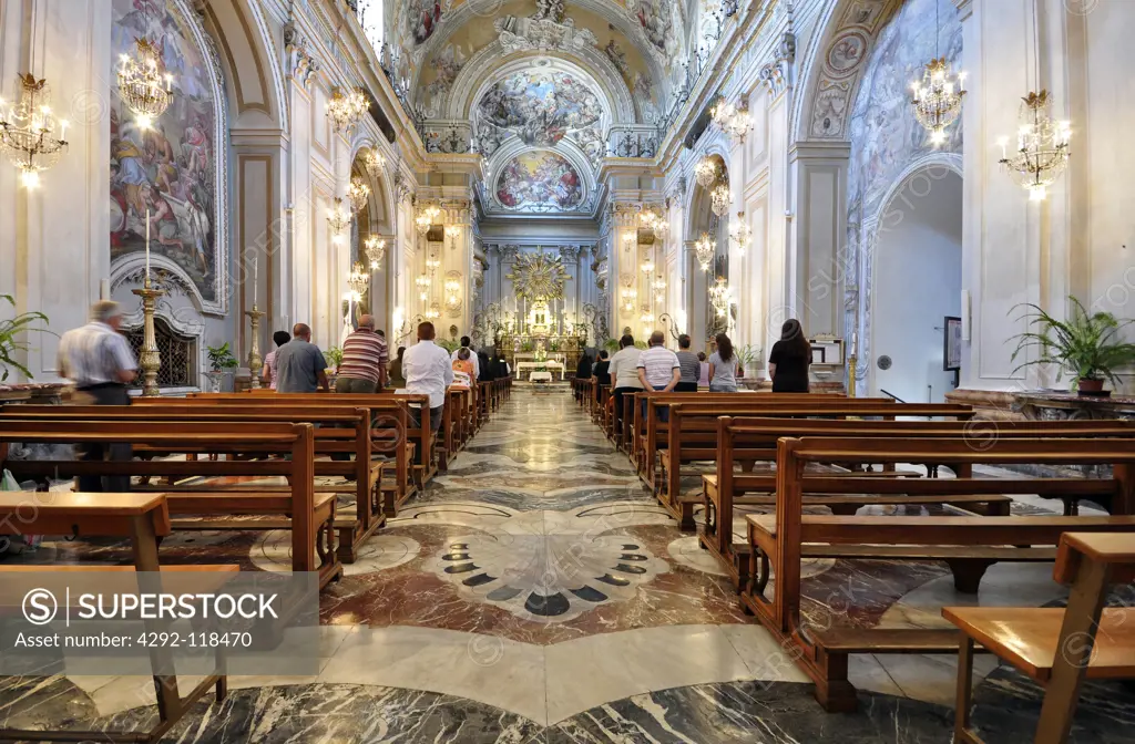 Italy, Sicily, Catania, San Benedetto church interiors