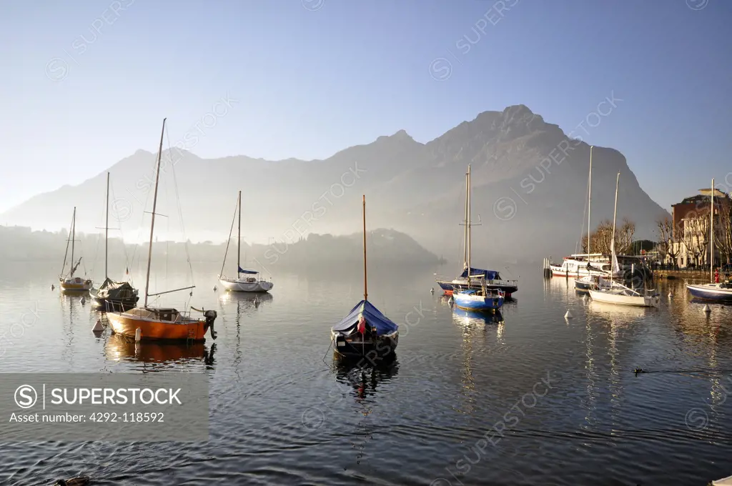 Italy, Lombardy, Como Lake, Lecco, Boat