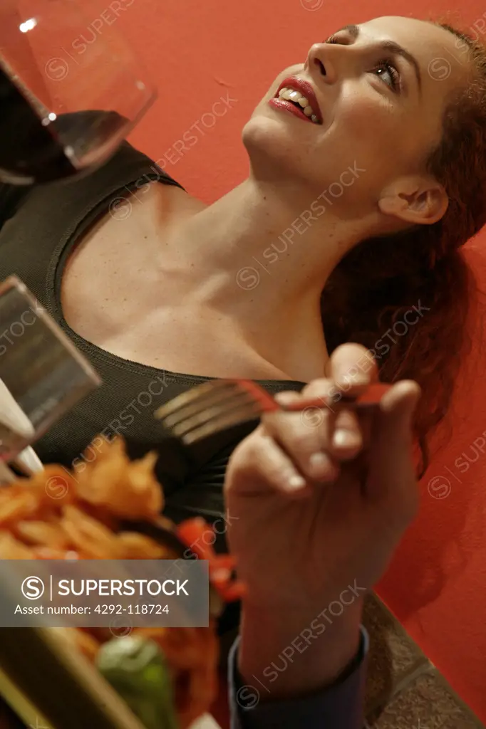 Woman at restaurant