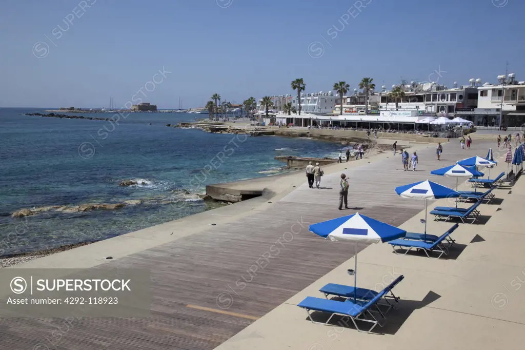 Cyprus, Kato Paphos, Promenade Sunshades