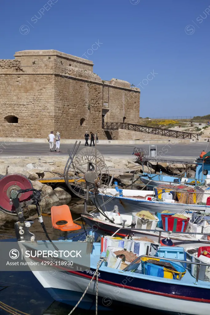 Cyprus, Kato Paphos, Castle, Harbour and Boats