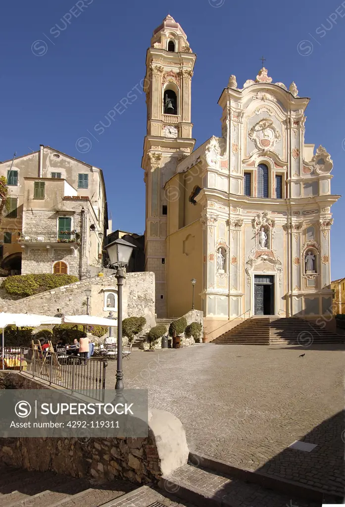 Italy, Liguria, Cervo, Gian Battista church.