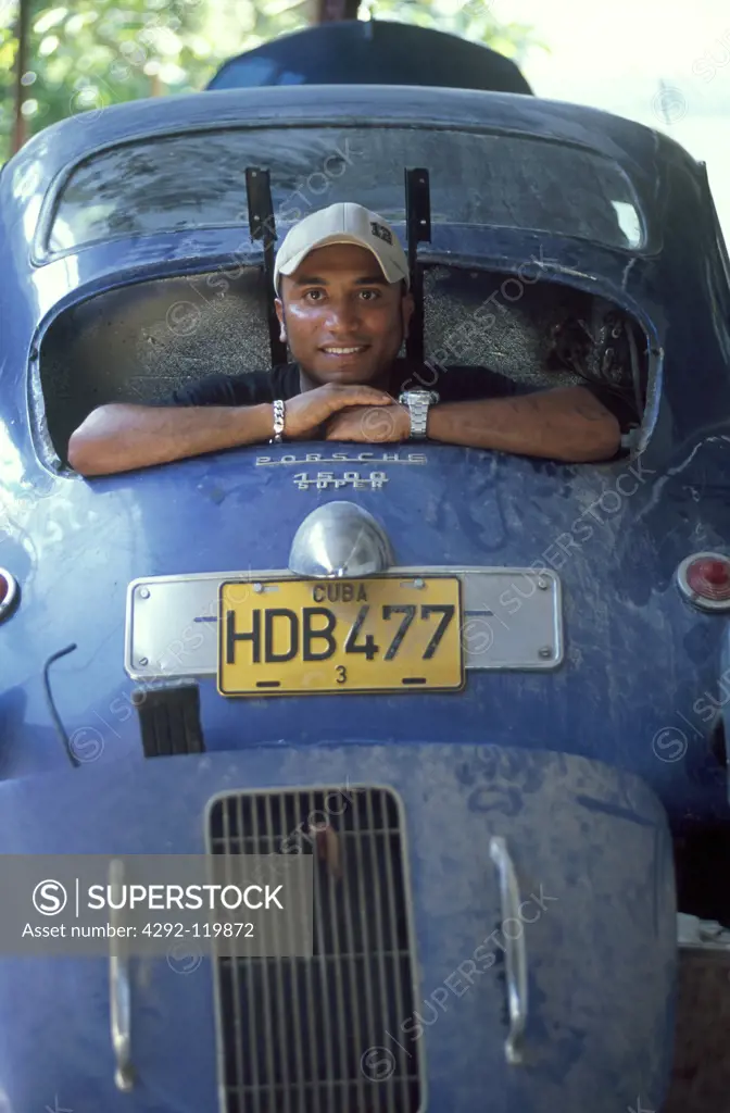 Cuba, Havana, Porsche 356, vintage car