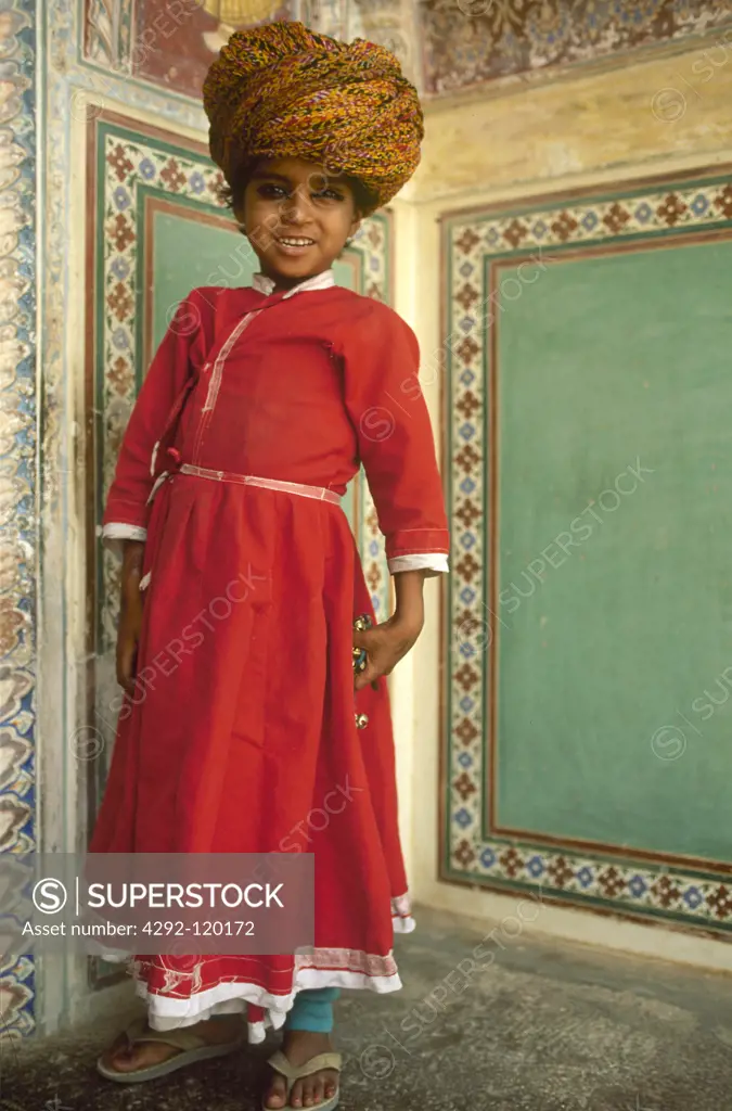 India, Rajasthan, Jaipur. boy's portrait