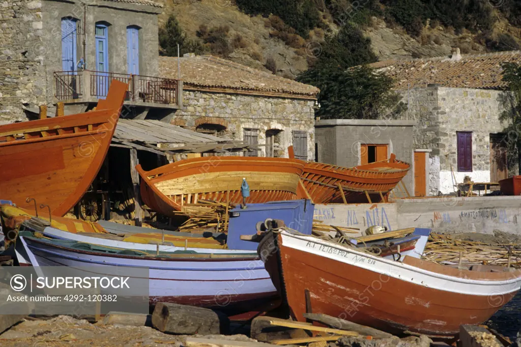 Greece , Greek Islands, boats in harbor