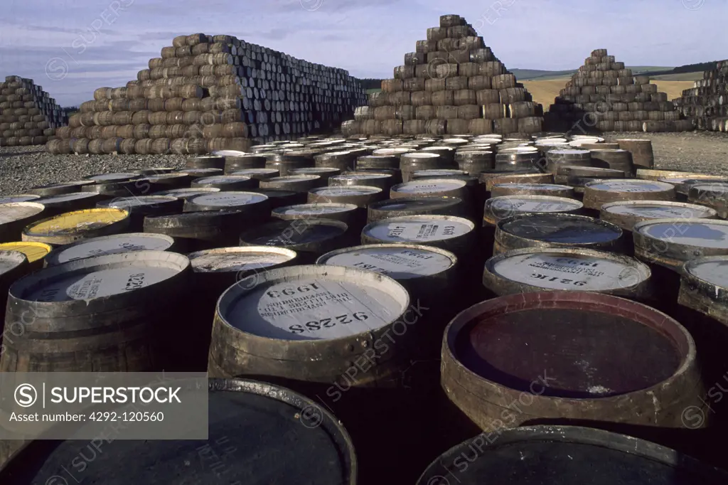 Scotland, whisky barrels near Spayside Copperage