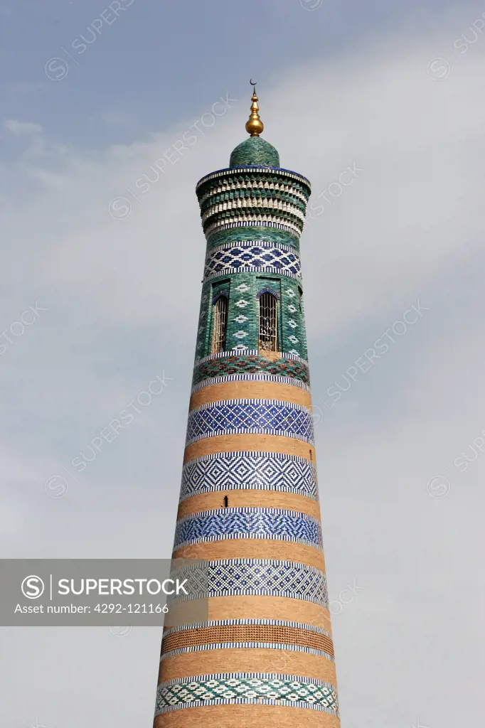 Uzbekistan, Khiva, Islam Khodja Minaret.