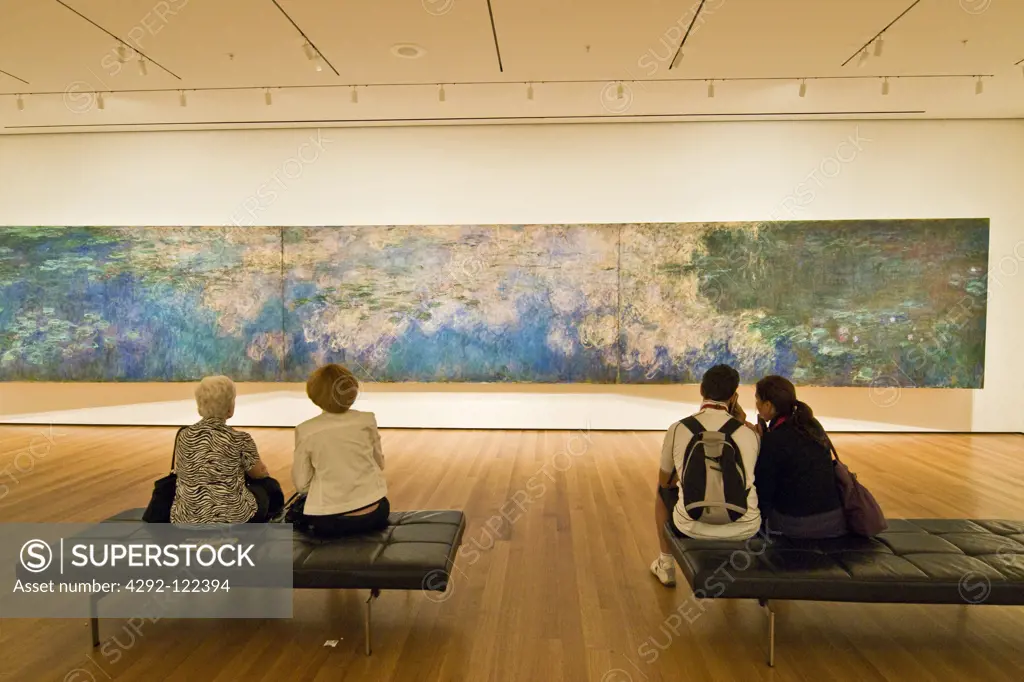 USA, New York, New York City, Manhattan, Museum of modern art, MOMA, Claude Monet painting