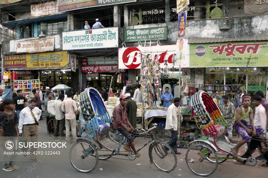 Bangladesh, Dhaka, rickshaw traffic