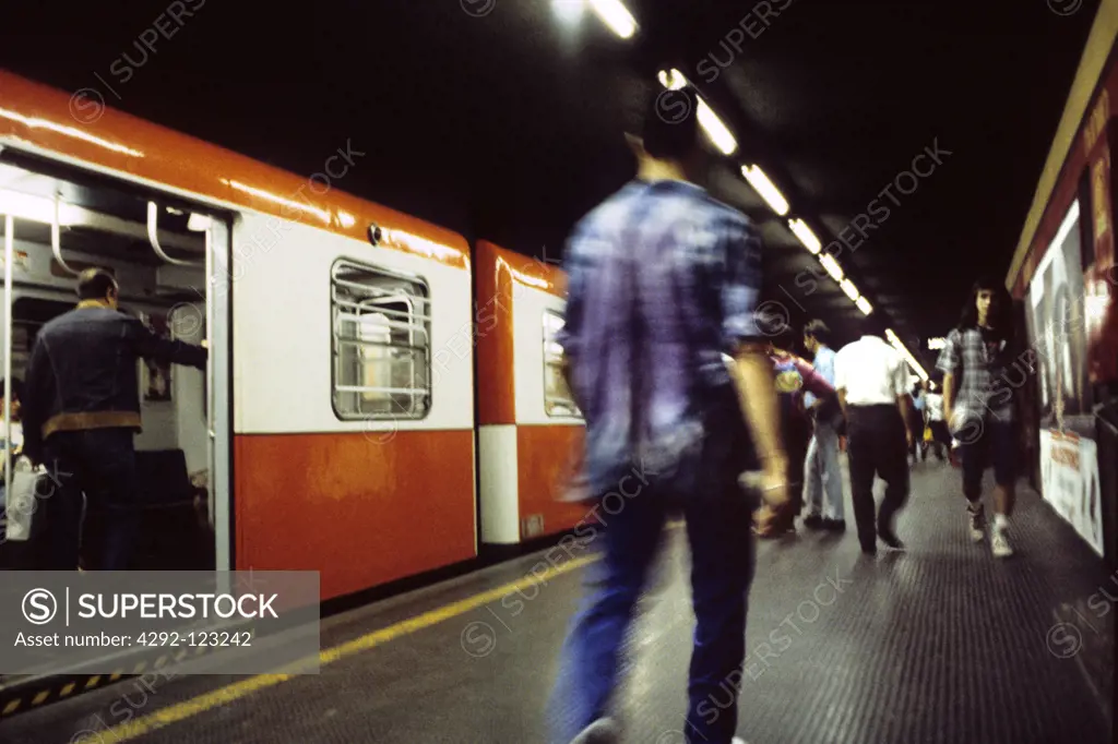 Italy, Milan, subway train