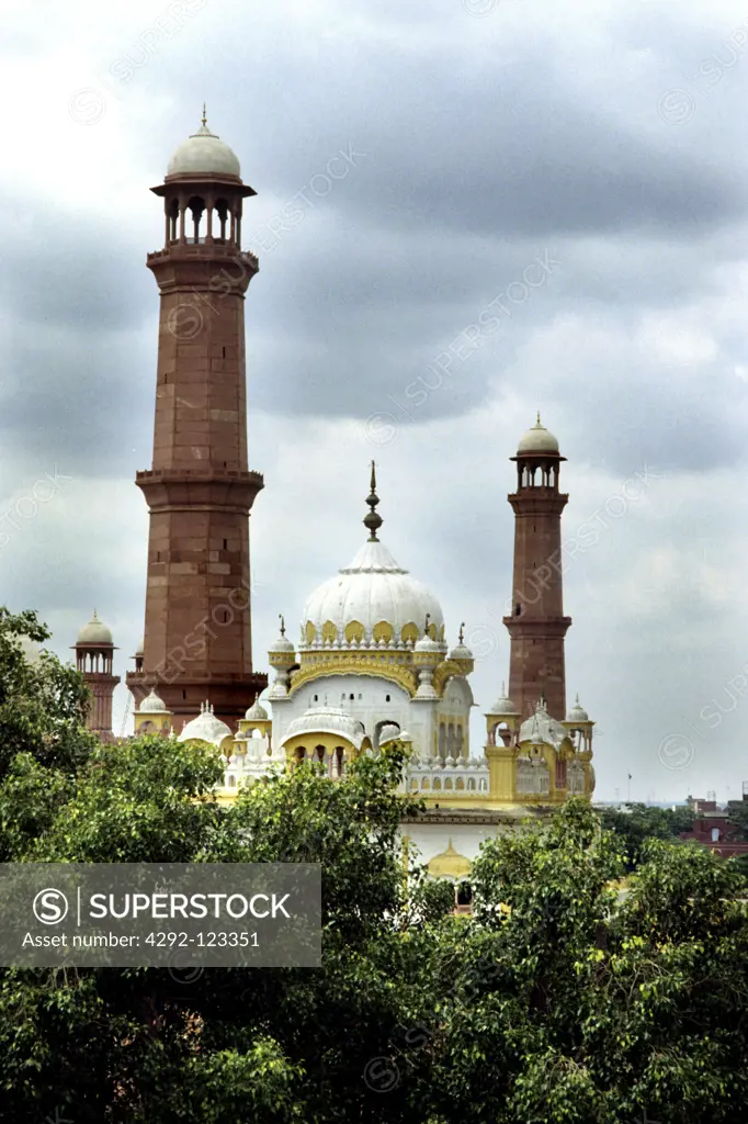 Pakistan, Lahore, Pakistan, detail of the Great mosque
