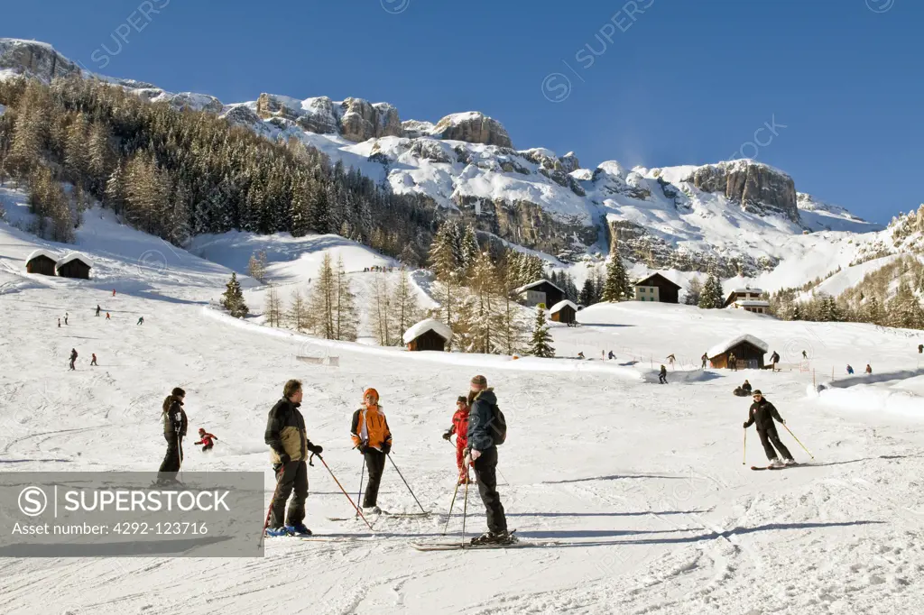 Italy, Veneto, Arabba, ski slope