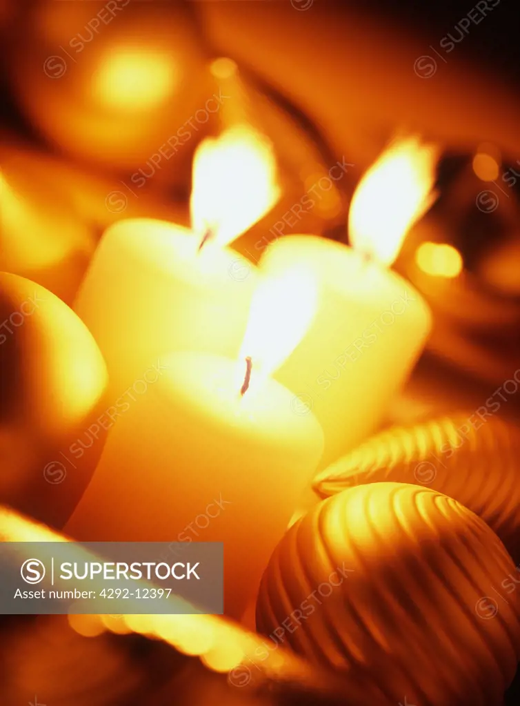 Candles in Christmas atmosphere