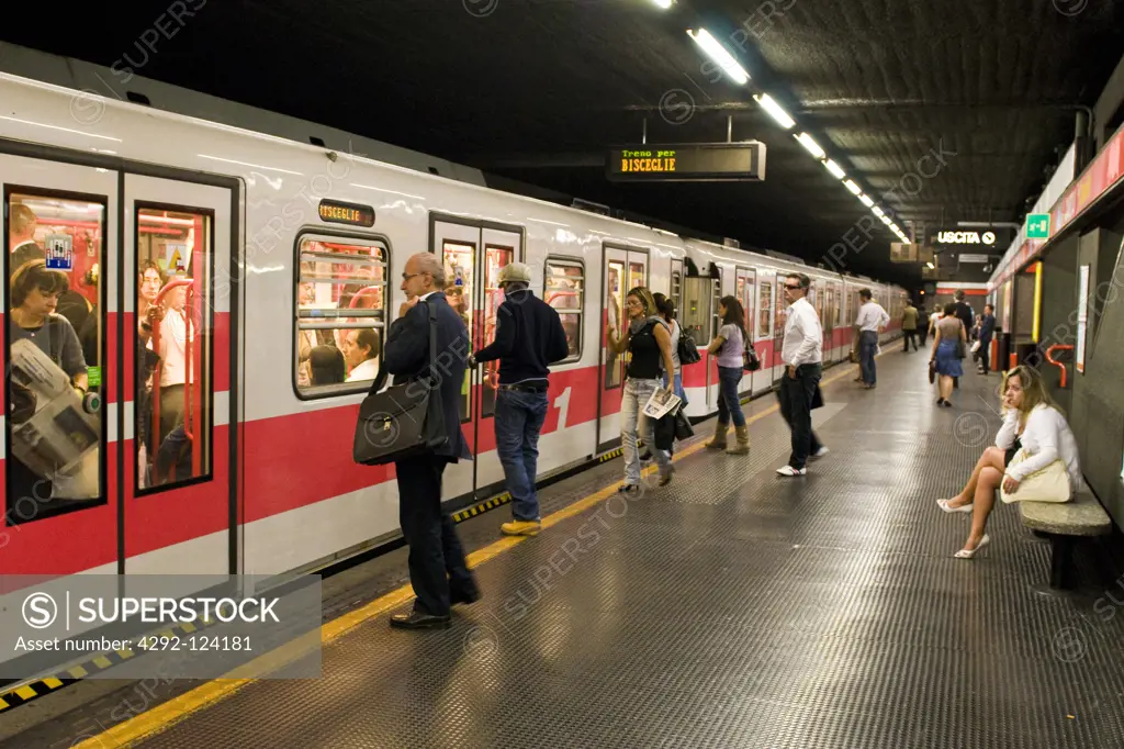Italy, Lombardy, Milan, subway train
