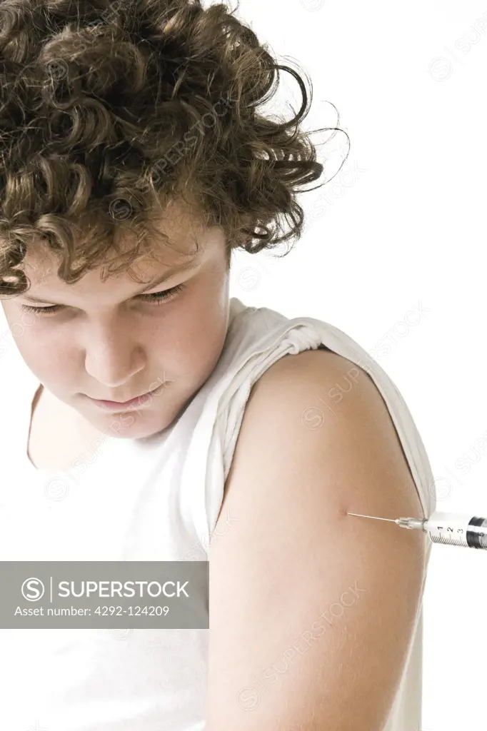 Boy having injection