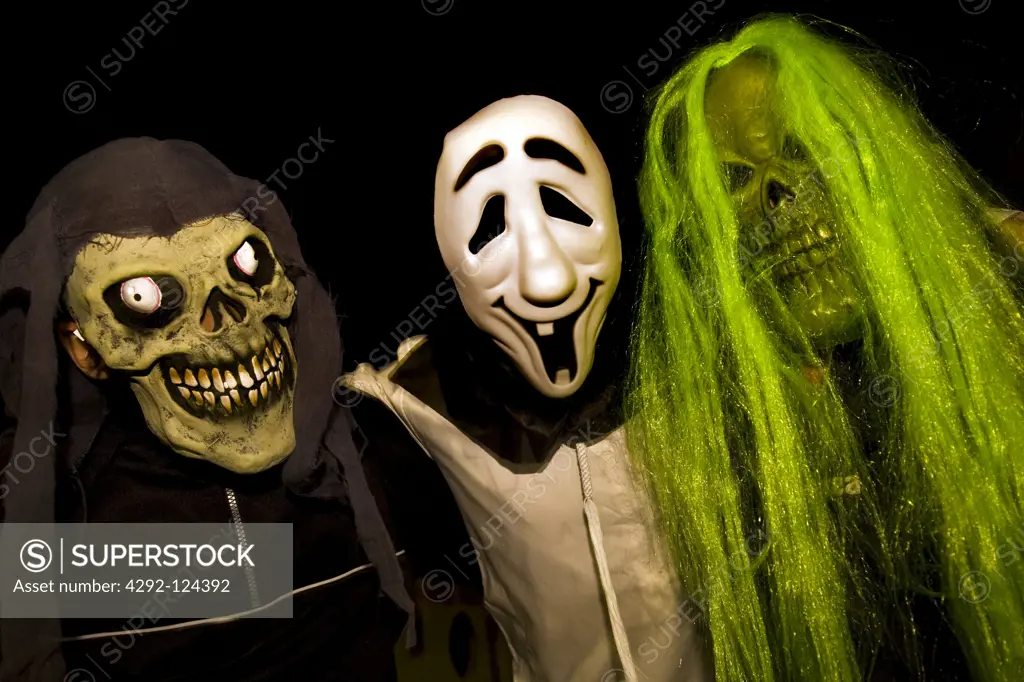 Three people dressed up for Halloween