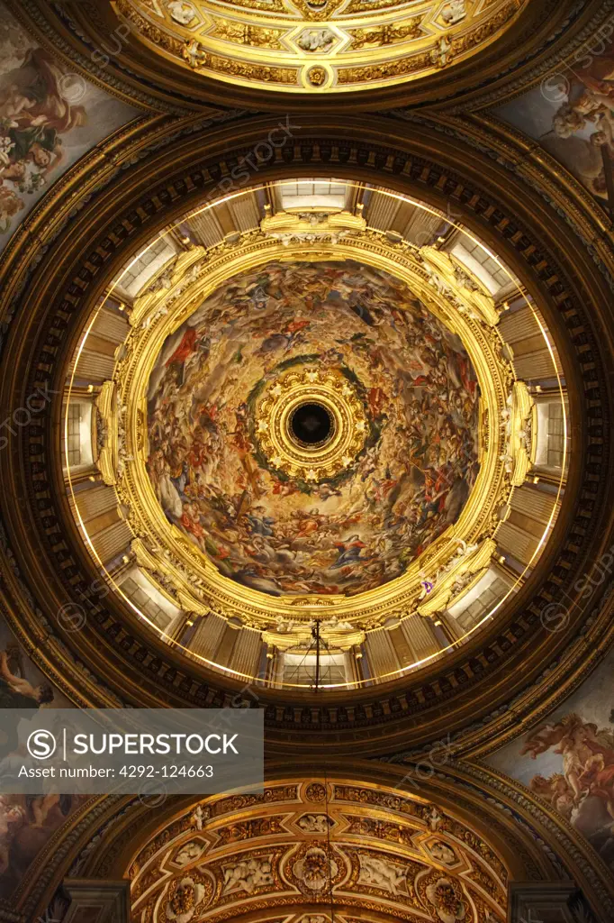 Italy, Lazio, Rome, Piazza Navona,ceiling of Sant'Agnese in Agone church