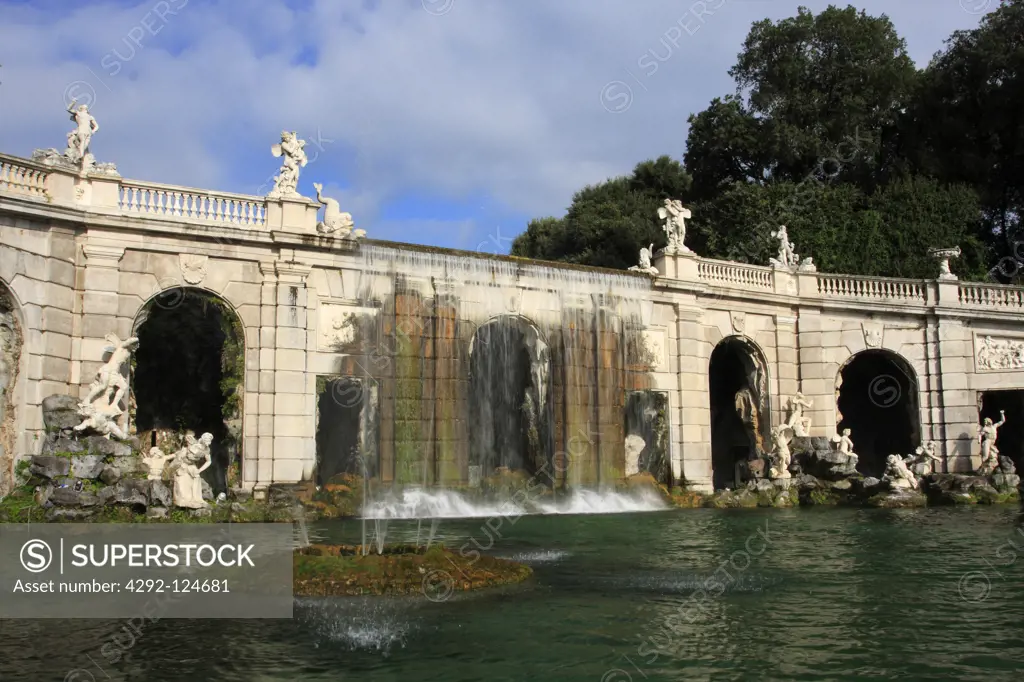 Italy, Campania, the Palace of Caserta, Royal Garden, Aeolus Fountain