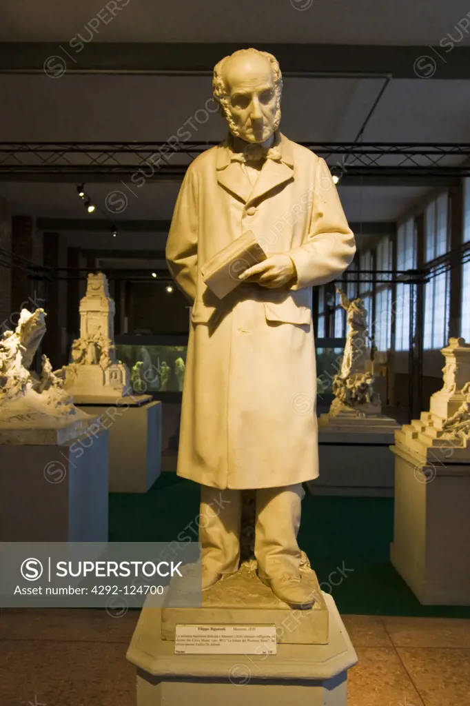 Italy, Lombardy, Pavia, Castello Sforzesco, the Civic Museum, Alessandr Manzoni statue by Filippo Biganzoli