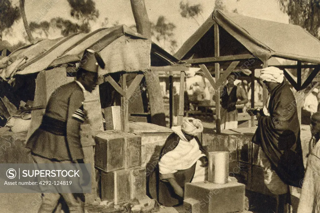 Africa, Eritrea, Asmara market in 1910